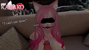 I get gagged and blindfolded while you cum all over my catgirl body