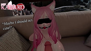 I get gagged and blindfolded while you cum all over my catgirl body