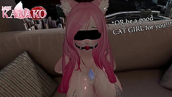 I get gagged and blindfolded while you cum all over my catgirl body