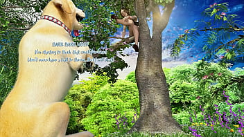 Chloe18 peeks at emily and pierce at the park after been chased by a crazy dog