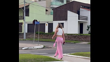 Minha calça transparente com calcinha branca a mostra