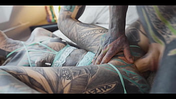 Tattooed teen balls deep fucking