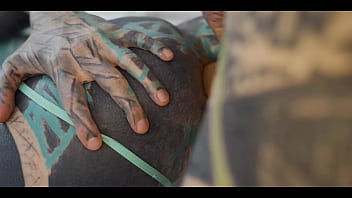 Tattooed teen balls deep fucking