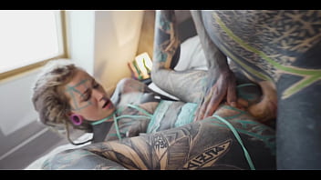 Tattooed teen balls deep fucking