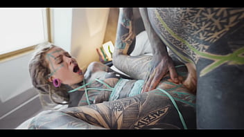 Tattooed teen balls deep fucking