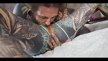 Tattooed teen balls deep fucking