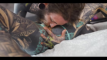 Tattooed teen balls deep fucking
