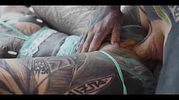 Tattooed teen balls deep fucking