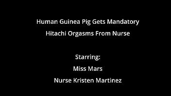 Human guinea pig gets mandatory hitachi orgasms from nurse miss mars