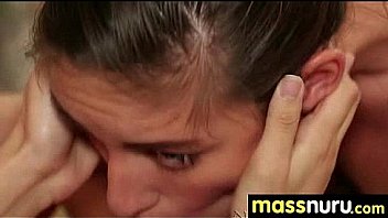 Busty teen gives nuru sex massage 23