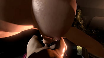 Thick barbarian elf girl sucking small perky dick