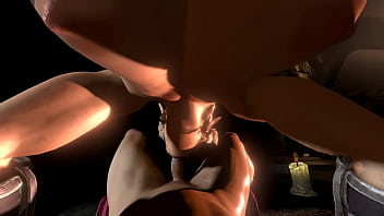 Thick barbarian elf girl sucking small perky dick