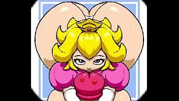 Princess peach kissing a big stick