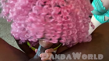 Mff threesome ebony slut shares sloppy bj and tiddy fuck with fat big tiddy pawg bbw slut