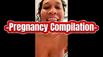 Pregnant belly labella stretches her hungry holes