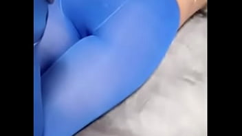 Sexy pantyhose and blue high heels