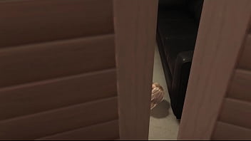 Hidden in closet watching two lesbians makeout each other