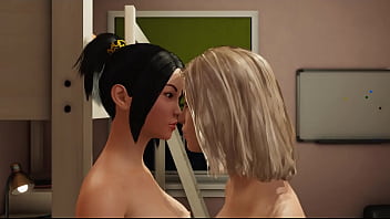 Hidden in closet watching two lesbians makeout each other