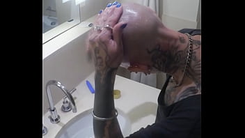 Watch me vilja take control of my transformation shaving my head and pussy smooth to be a perfect hairless fucktoy