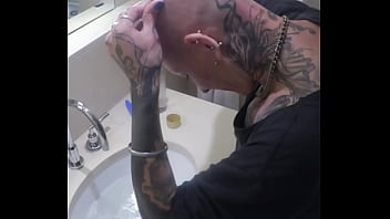 Watch me vilja take control of my transformation shaving my head and pussy smooth to be a perfect hairless fucktoy