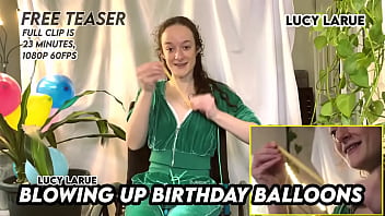 Blowing up birthday balloons