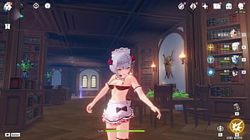 Hexi wang or 王何惜 genshin impact modder does lewds porno mods kinda this one is of noelle in an lewd maid outfit