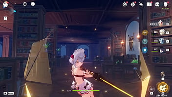 Hexi wang or 王何惜 genshin impact modder does lewds porno mods kinda this one is of noelle in an lewd maid outfit