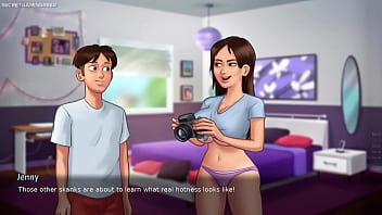 Summertime saga by darkcookie stepsis jenny gets naked in front of him and she plays with her huge ass & boobs