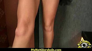 I sneak black bj as i fuck husband thrue gloryhole 20