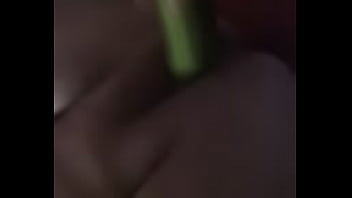 Desperate granny chooses cucumber 4