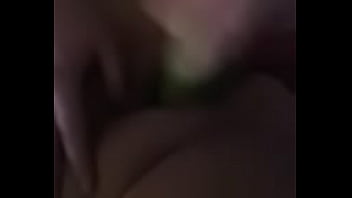 Desperate granny chooses cucumber 4