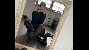 You belong under my sole so lie down and clean my sole •full video on of#blacknails #boots #bootsfetisch