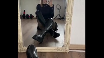 You belong under my sole so lie down and clean my sole •full video on of#blacknails #boots #bootsfetisch