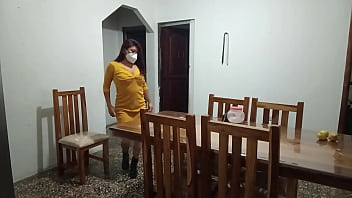 She stands showing her big chafed nipples