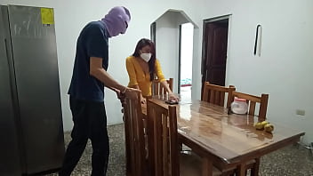 She stands showing her big chafed nipples