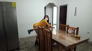 She stands showing her big chafed nipples