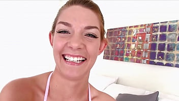 Ally brooks cute 19 yo blonde huge cock deepthroat facefuck blowjob and cum swallow