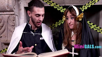 Teenie step daughter becomes the virgin scarifice