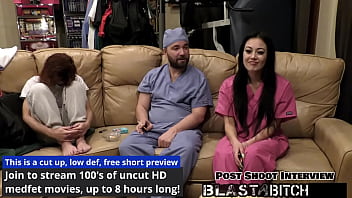 Blaire celeste gives two blowjobs before getting blasted with cum nurses pov