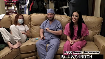 Blaire celeste gives two blowjobs before getting blasted with cum nurses pov