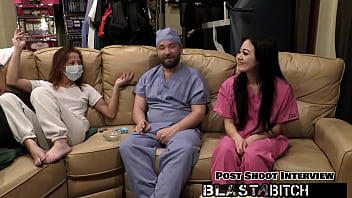 Blaire celeste gives two blowjobs before getting blasted with cum nurses pov