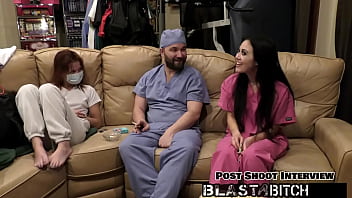 Blaire celeste gives two blowjobs before getting blasted with cum nurses pov