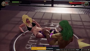 Lady marvel vs jennifer nf3d lesbian sexfight combat battle ring