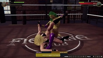 Lady marvel vs jennifer nf3d lesbian sexfight combat battle ring