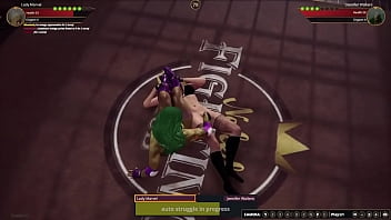 Lady marvel vs jennifer nf3d lesbian sexfight combat battle ring