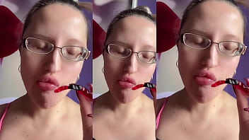 Giantess eating candy asmr