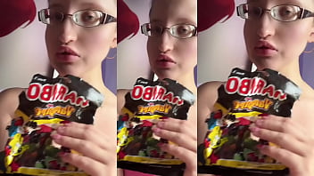 Giantess eating candy asmr