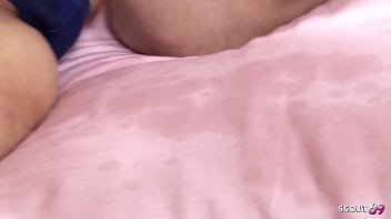 Petite japanese teen 18 with pigtails get intense real orgasm in swimsuit before blow and swallow load at uncensored jav