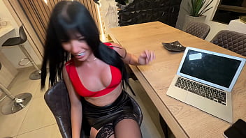 Sexy brunette secretary ask me for help and i give her my big dick