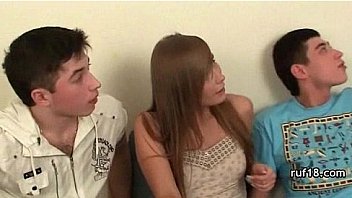 Teen lucy in bondage is teased by horny guy